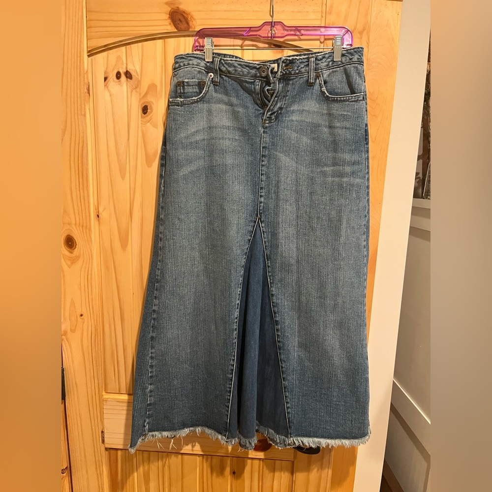 L.E.I Blue Denim Maxi Skirt